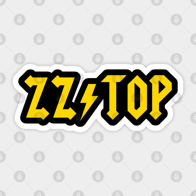 ZZ Top AC/DC-Style Sticker by RetroZest